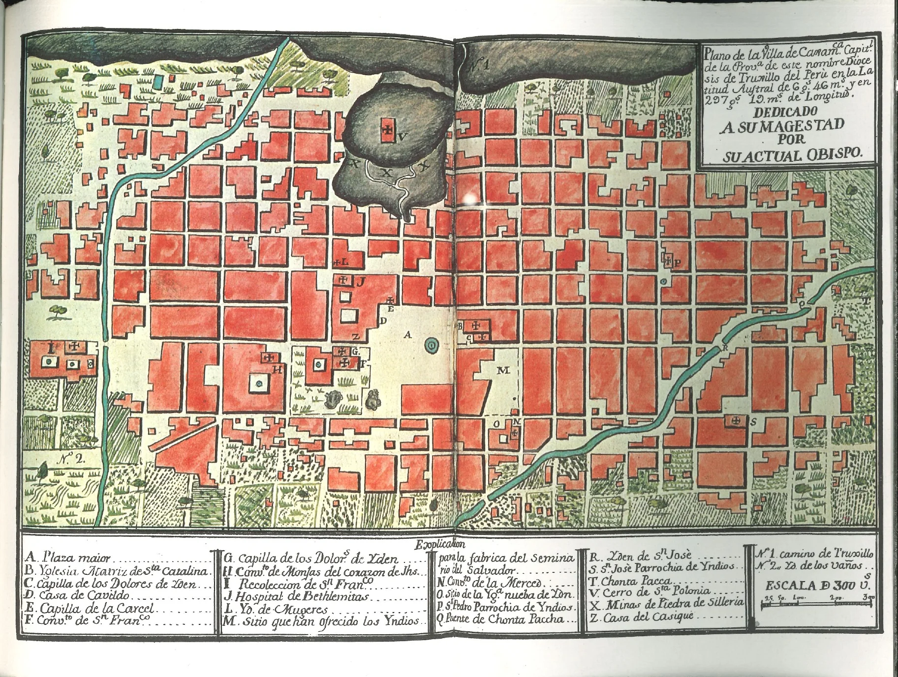 plano de cajamarca de Martínez de Compañón