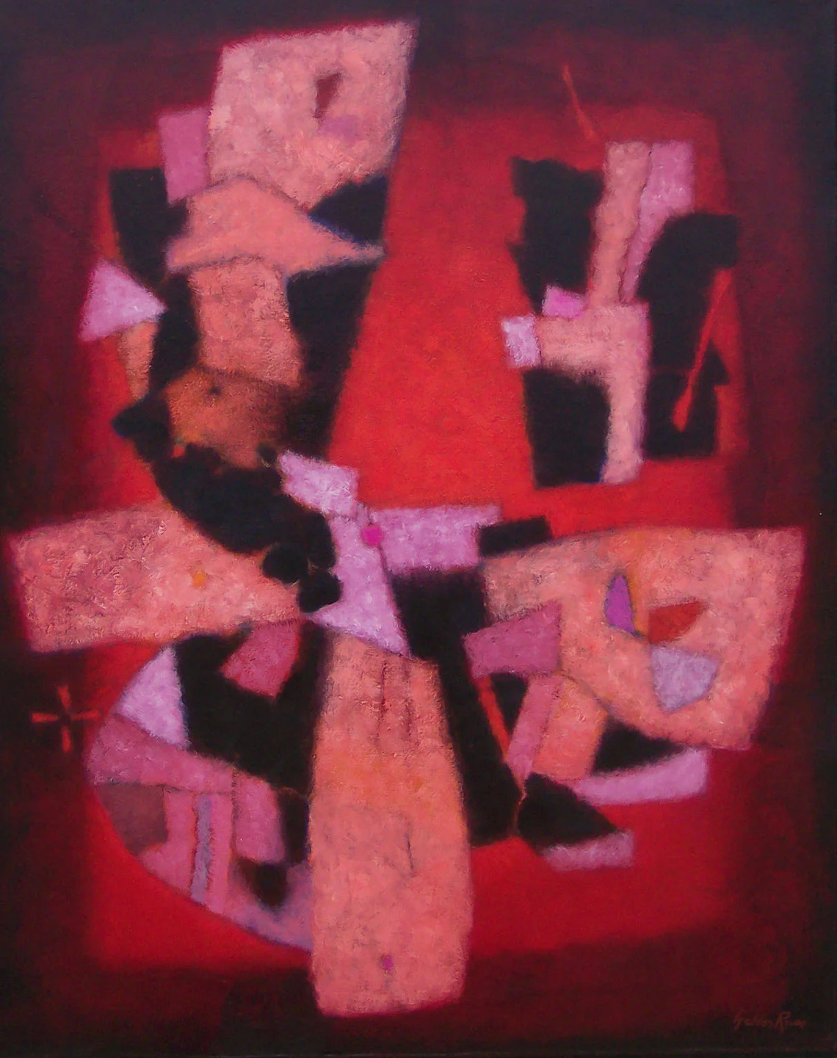 2006_Rosa sobre carmín_81x65